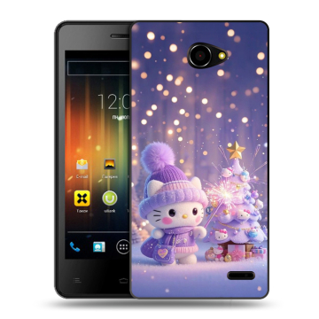 Пластиковый чехол на Fly Iq4403 Energie 3 с принтом Новый год Пластиковый чехол на Fly Iq4403 Energie 3 с принтом Новый год