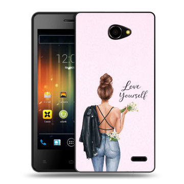 Пластиковый чехол на Fly Iq4403 Energie 3 с принтом женский Пластиковый чехол на Fly Iq4403 Energie 3 с принтом женский