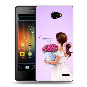 Пластиковый чехол на Fly Iq4403 Energie 3 с принтом женский Пластиковый чехол на Fly Iq4403 Energie 3 с принтом женский