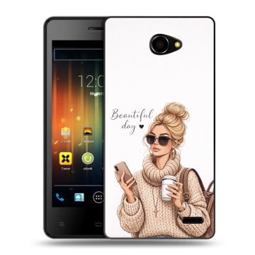 Пластиковый чехол на Fly Iq4403 Energie 3 с принтом женский Пластиковый чехол на Fly Iq4403 Energie 3 с принтом женский