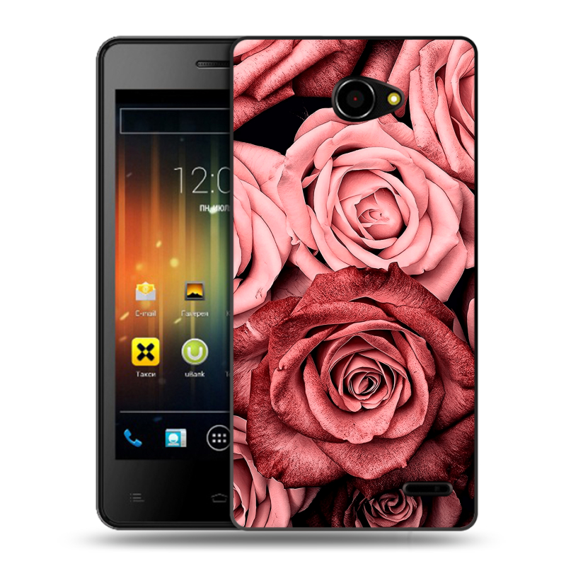 Пластиковый чехол на Fly Iq4403 Energie 3 с принтом Цветы розы Пластиковый чехол на Fly Iq4403 Energie 3 с принтом Цветы розы