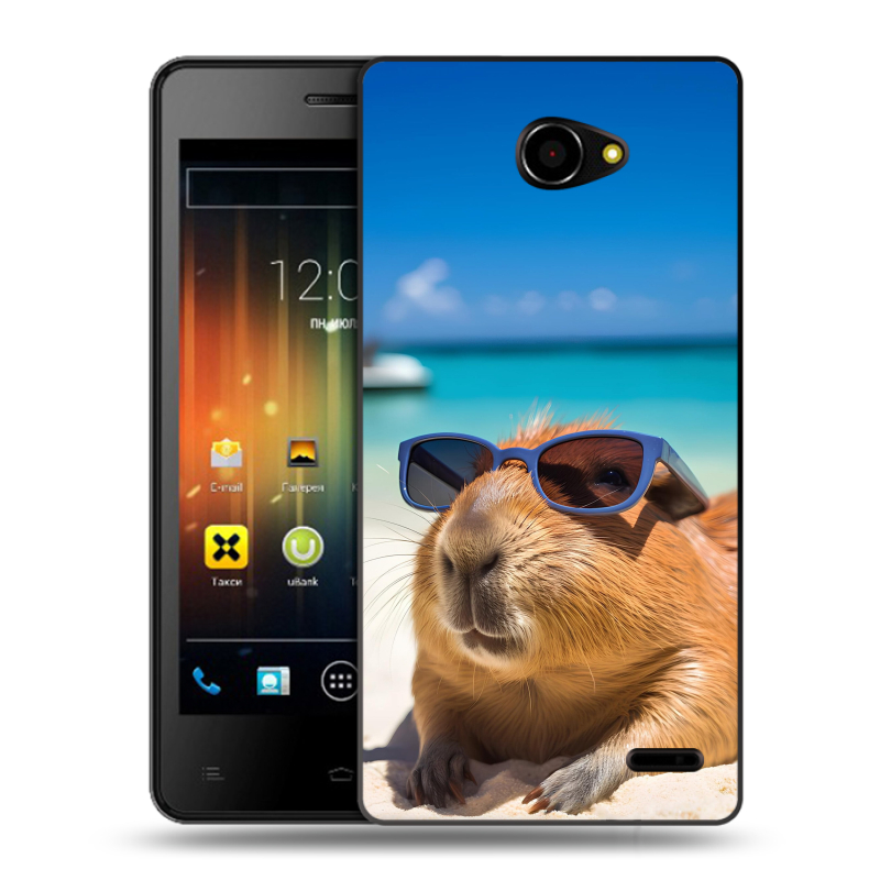 Пластиковый чехол на Fly Iq4403 Energie 3 с принтом Капибара Пластиковый чехол на Fly Iq4403 Energie 3 с принтом Капибара