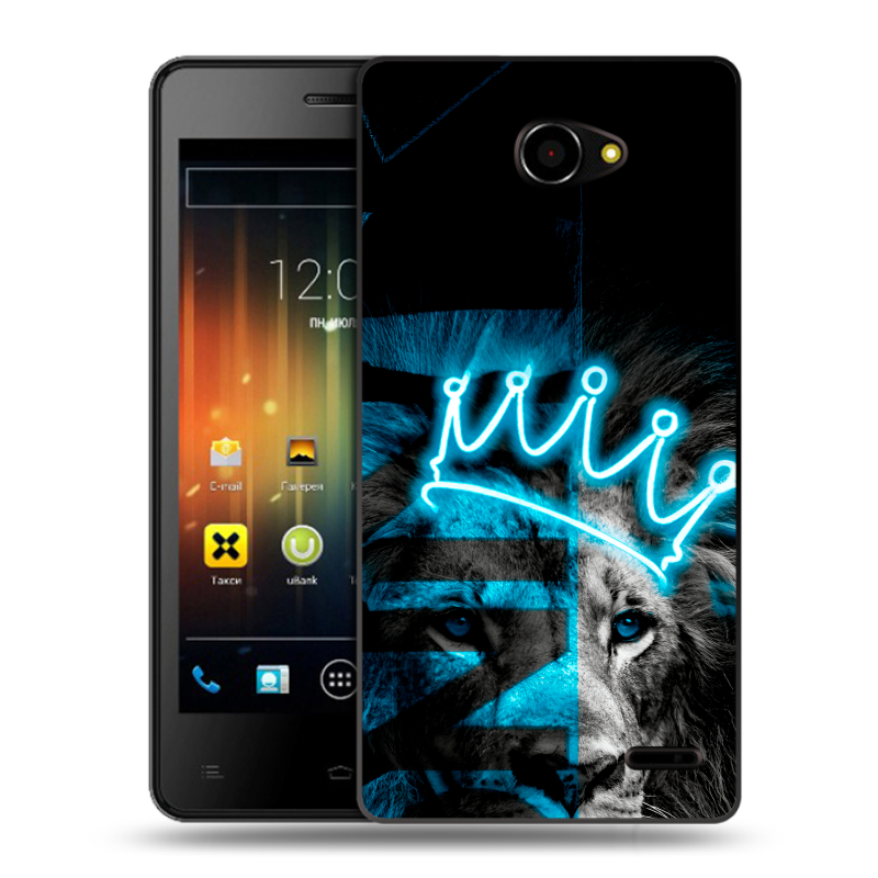Пластиковый чехол на Fly IQ4403 Energie 3 с принтом Король лев Пластиковый чехол на Fly IQ4403 Energie 3 с принтом Король лев