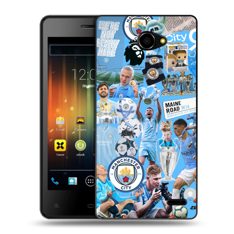 Пластиковый чехол на Fly Iq4403 Energie 3 с принтом Man City Манчестер Сити Пластиковый чехол на Fly Iq4403 Energie 3 с принтом Man City Манчестер Сити