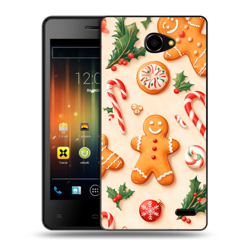 Пластиковый чехол на Fly Iq4403 Energie 3 с принтом Новый год Пластиковый чехол на Fly Iq4403 Energie 3 с принтом Новый год