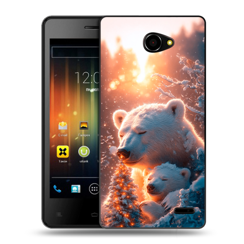 Пластиковый чехол на Fly Iq4403 Energie 3 с принтом Новый год Пластиковый чехол на Fly Iq4403 Energie 3 с принтом Новый год