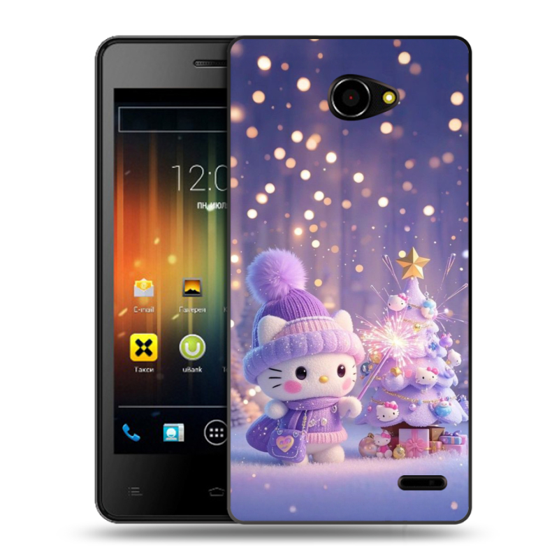 Пластиковый чехол на Fly Iq4403 Energie 3 с принтом Новый год Пластиковый чехол на Fly Iq4403 Energie 3 с принтом Новый год