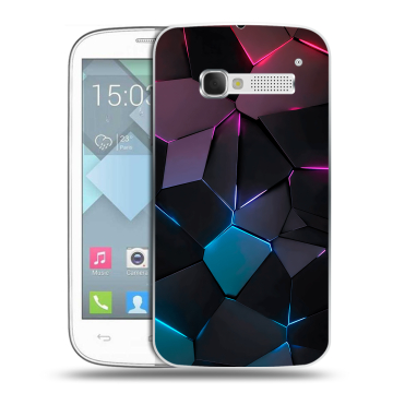 Пластиковый чехол на Alcatel One Touch Pop C5 с принтом Геометрия неона