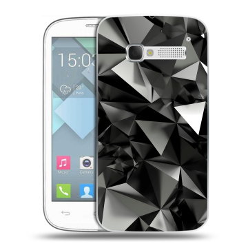 Пластиковый чехол на Alcatel One Touch Pop C5 с принтом Черные кристаллы