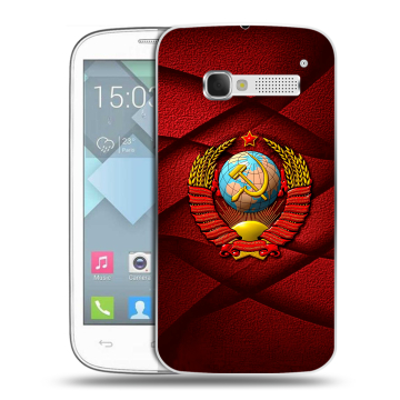 Пластиковый чехол на Alcatel One Touch Pop C5 с принтом Герб СССР