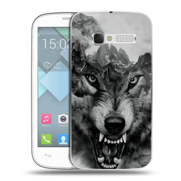 Пластиковый чехол на Alcatel One Touch Pop C5 с принтом Волк