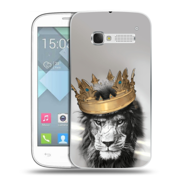 Пластиковый чехол на Alcatel One Touch Pop C5 с принтом Лев с короной