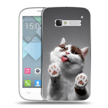 Пластиковый чехол на Alcatel One Touch Pop C5 с принтом Коты