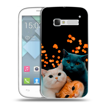 Пластиковый чехол на Alcatel One Touch Pop C5 с принтом Кошки