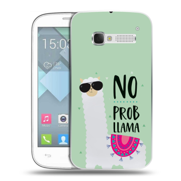 Пластиковый чехол на Alcatel One Touch Pop C5 с принтом Лама