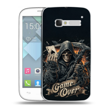 Пластиковый чехол на Alcatel One Touch Pop C5 с принтом Скелет карты