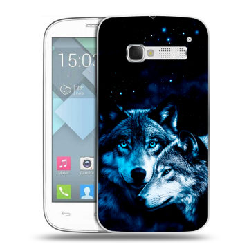 Пластиковый чехол на Alcatel One Touch Pop C5 с принтом Волки