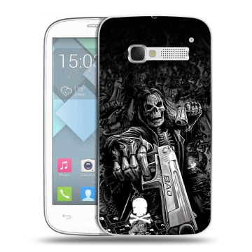Пластиковый чехол на Alcatel One Touch Pop C5 с принтом Скелет