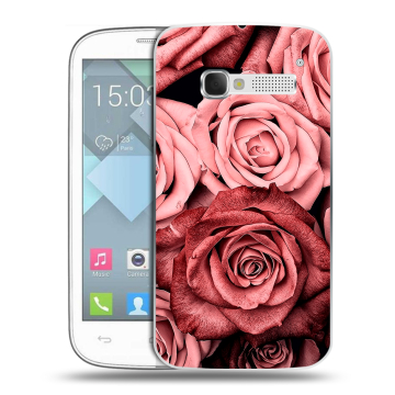 Пластиковый чехол на Alcatel One Touch Pop C5 с принтом Цветы розы
