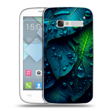 Пластиковый чехол на Alcatel One Touch Pop C5 с принтом Листья