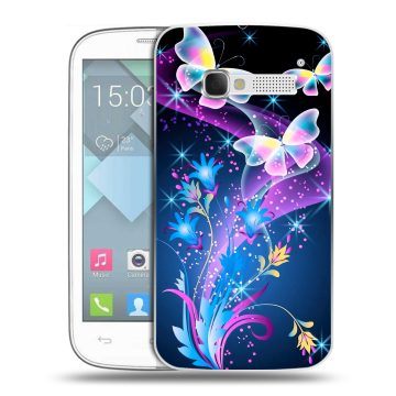 Пластиковый чехол на Alcatel One Touch Pop C5 с принтом Бабочки