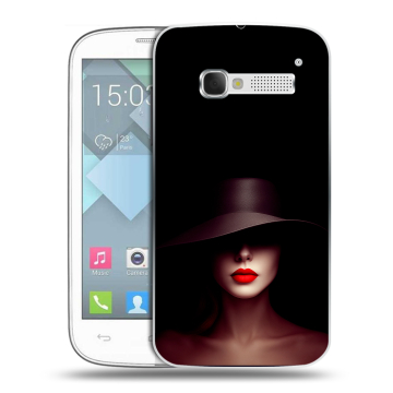 Пластиковый чехол на Alcatel One Touch Pop C5 с принтом Девушка в шляпе Пластиковый чехол на Alcatel One Touch Pop C5 с принтом Девушка в шляпе