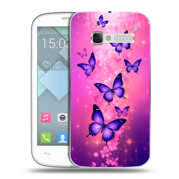 Пластиковый чехол на Alcatel One Touch Pop C5 с принтом Бабочки