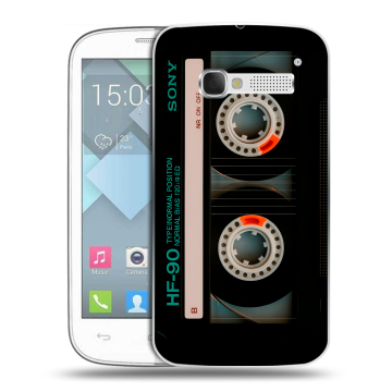 Пластиковый чехол на Alcatel One Touch Pop C5 с принтом Кассета