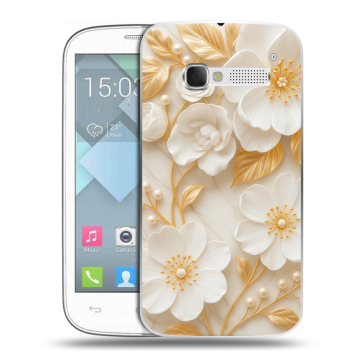 Пластиковый чехол на Alcatel One Touch Pop C5 с принтом Цветы