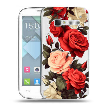 Пластиковый чехол на Alcatel One Touch Pop C5 с принтом Розы Пластиковый чехол на Alcatel One Touch Pop C5 с принтом Розы