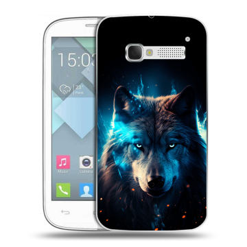 Пластиковый чехол на Alcatel One Touch Pop C5 с принтом Волк ночной Пластиковый чехол на Alcatel One Touch Pop C5 с принтом Волк ночной