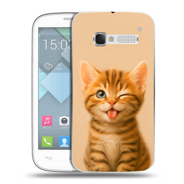 Пластиковый чехол на Alcatel One Touch Pop C5 с принтом котенок Пластиковый чехол на Alcatel One Touch Pop C5 с принтом котенок