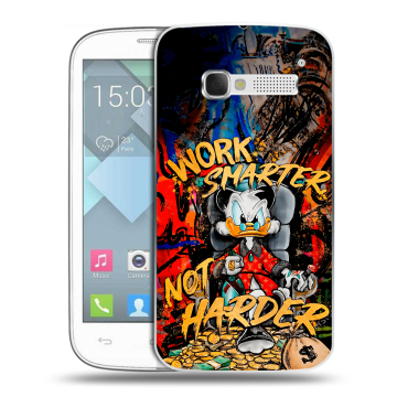 Пластиковый чехол на Alcatel One Touch Pop C5 с принтом Дональд Дак Деньги