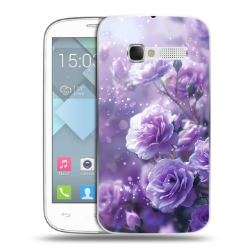 Пластиковый чехол на Alcatel One Touch Pop C5 с принтом Розы цветы Пластиковый чехол на Alcatel One Touch Pop C5 с принтом Розы цветы