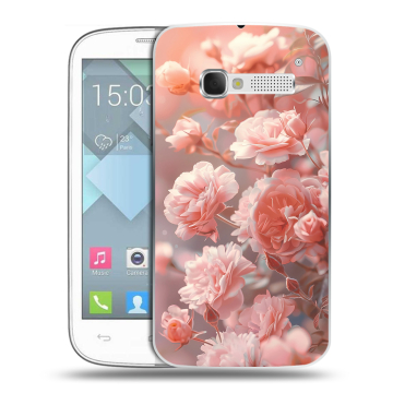 Пластиковый чехол на Alcatel One Touch Pop C5 с принтом Розовые розы Пластиковый чехол на Alcatel One Touch Pop C5 с принтом Розовые розы
