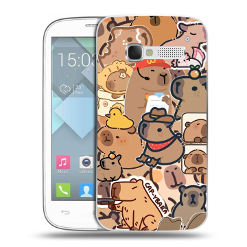 Пластиковый чехол на Alcatel One Touch Pop C5 с принтом капибара Пластиковый чехол на Alcatel One Touch Pop C5 с принтом капибара