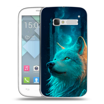 Пластиковый чехол на Alcatel One Touch Pop C5 с принтом бабочки саккура Пластиковый чехол на Alcatel One Touch Pop C5 с принтом бабочки саккура