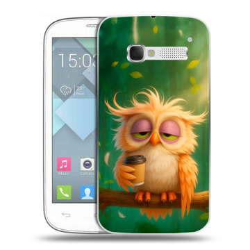 Пластиковый чехол на Alcatel One Touch Pop C5 с принтом сова