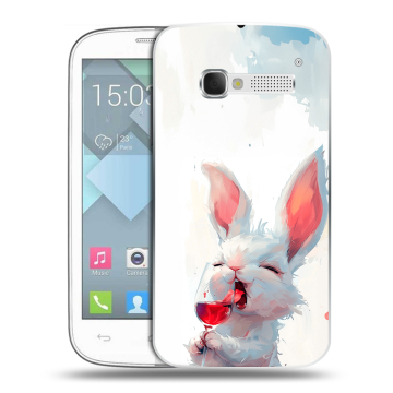 Пластиковый чехол на Alcatel One Touch Pop C5 с принтом кролик зайчик Пластиковый чехол на Alcatel One Touch Pop C5 с принтом кролик зайчик