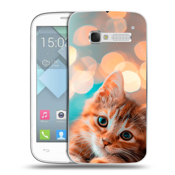 Пластиковый чехол на Alcatel One Touch Pop C5 с принтом котик Пластиковый чехол на Alcatel One Touch Pop C5 с принтом котик