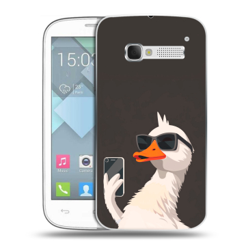 Пластиковый чехол на Alcatel One Touch Pop C5 с принтом утка в очках Пластиковый чехол на Alcatel One Touch Pop C5 с принтом утка в очках