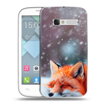 Пластиковый чехол на Alcatel One Touch Pop C5 с принтом лиса Пластиковый чехол на Alcatel One Touch Pop C5 с принтом лиса