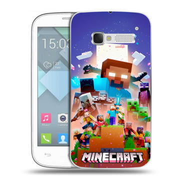 Пластиковый чехол на Alcatel One Touch Pop C5 с принтом Майнкрафт Minecraft Пластиковый чехол на Alcatel One Touch Pop C5 с принтом Майнкрафт Minecraft