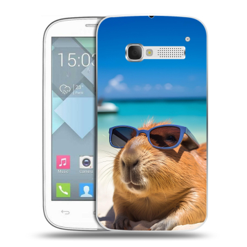 Пластиковый чехол на Alcatel One Touch Pop C5 с принтом Капибара