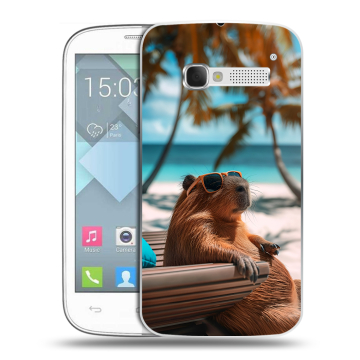 Пластиковый чехол на Alcatel One Touch Pop C5 с принтом Капибара