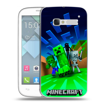 Пластиковый чехол на Alcatel One Touch Pop C5 с принтом Майнкрафт Пластиковый чехол на Alcatel One Touch Pop C5 с принтом Майнкрафт