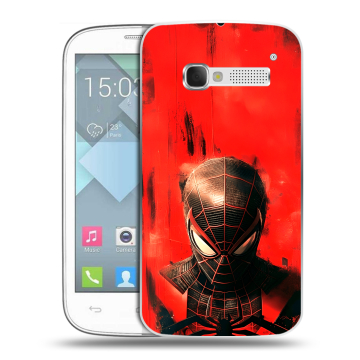 Пластиковый чехол на Alcatel One Touch Pop C5 с принтом человек паук spiderman