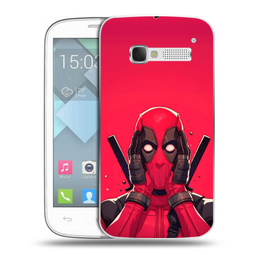 Пластиковый чехол на Alcatel One Touch Pop C5 с принтом Дедпул Deadpool Пластиковый чехол на Alcatel One Touch Pop C5 с принтом Дедпул Deadpool