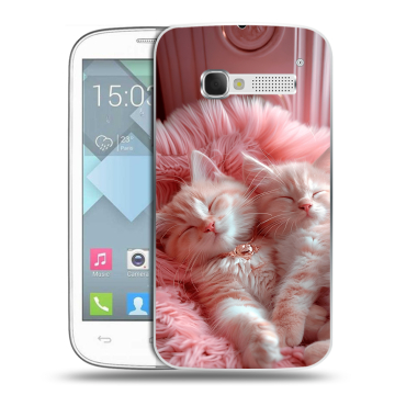 Пластиковый чехол на Alcatel One Touch Pop C5 с принтом котята котики Пластиковый чехол на Alcatel One Touch Pop C5 с принтом котята котики