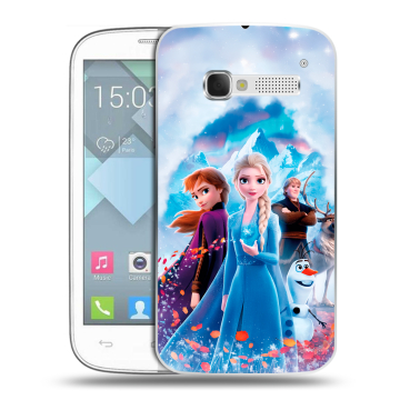 Пластиковый чехол на Alcatel One Touch Pop C5 с принтом Холодное сердце Frozen